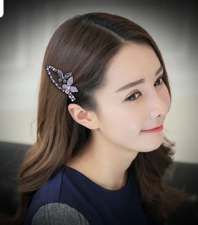 HAPPY00000 33 SC - B   Butterfly Hairpin Side Clip 7.4 X 3.4 cm