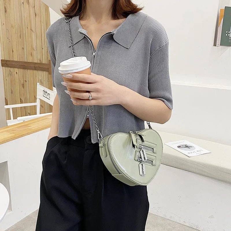 Heart Razor Zipper Shoulder Bag