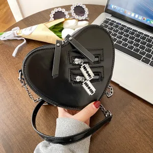 Heart Razor Zipper Shoulder Bag