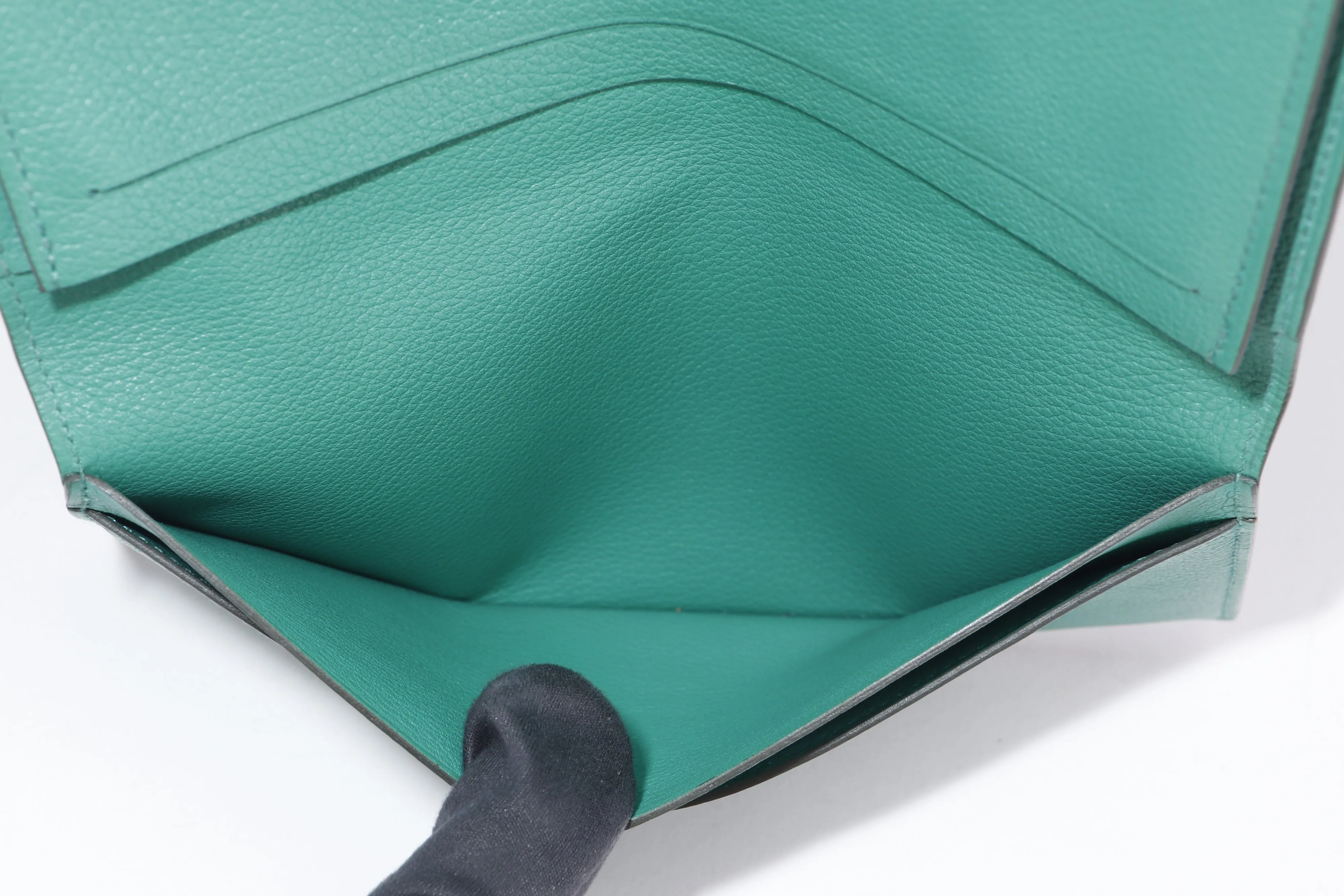 Hermes Citizen Twill Long Wallet (Stamp A) Vert Vertigo Evelyne Color Leather, with Box