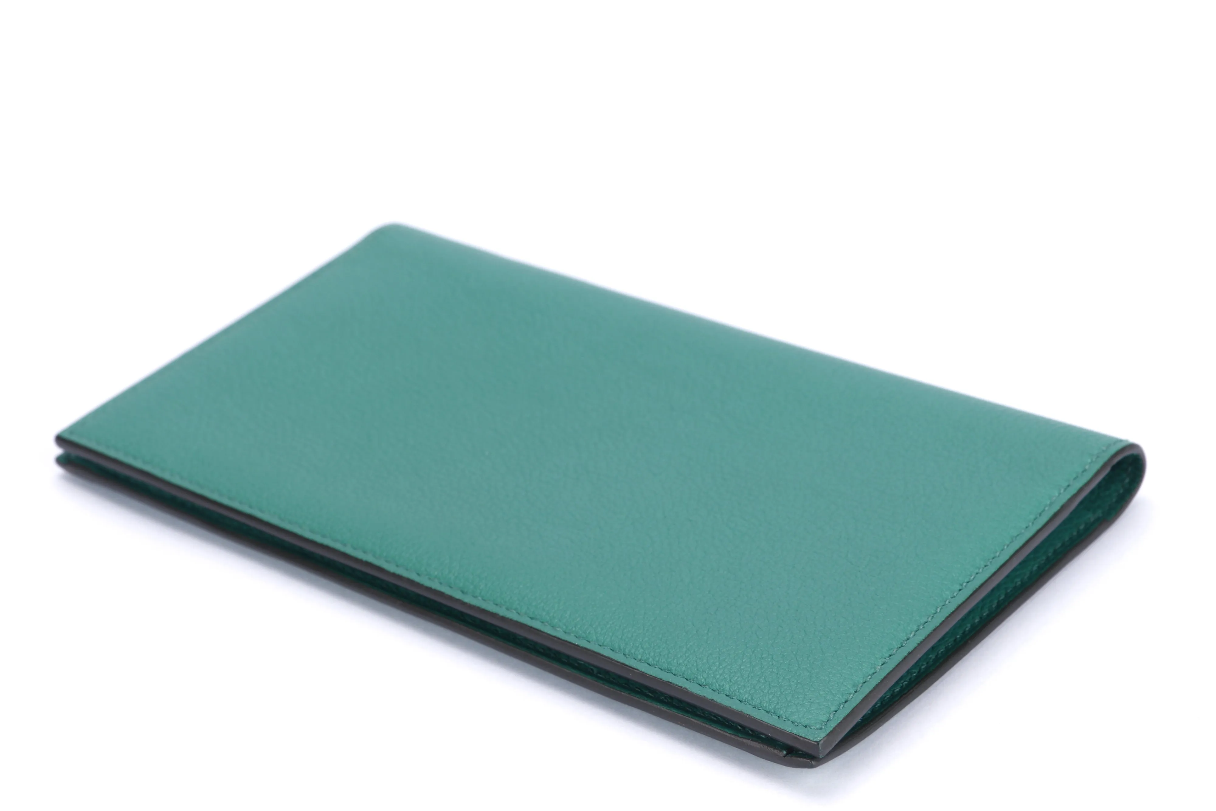 Hermes Citizen Twill Long Wallet (Stamp A) Vert Vertigo Evelyne Color Leather, with Box