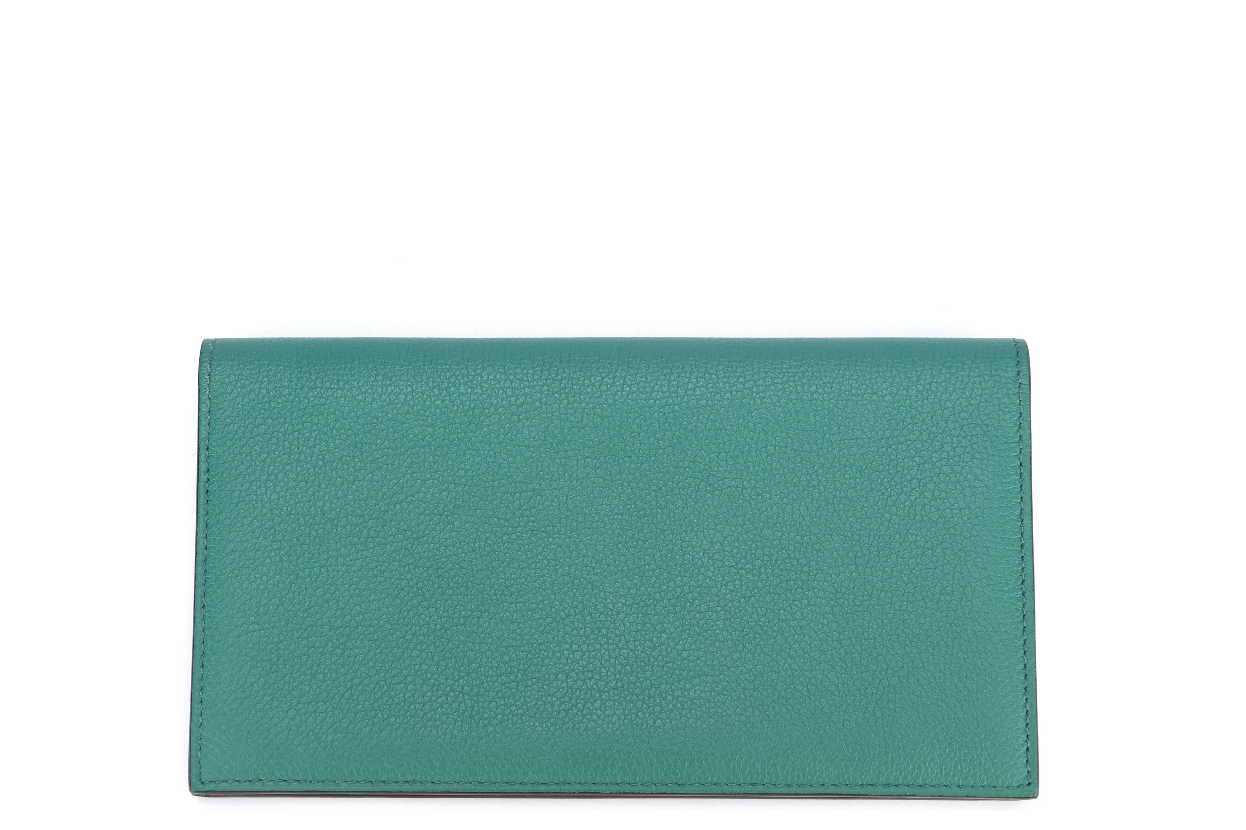 Hermes Citizen Twill Long Wallet (Stamp A) Vert Vertigo Evelyne Color Leather, with Box