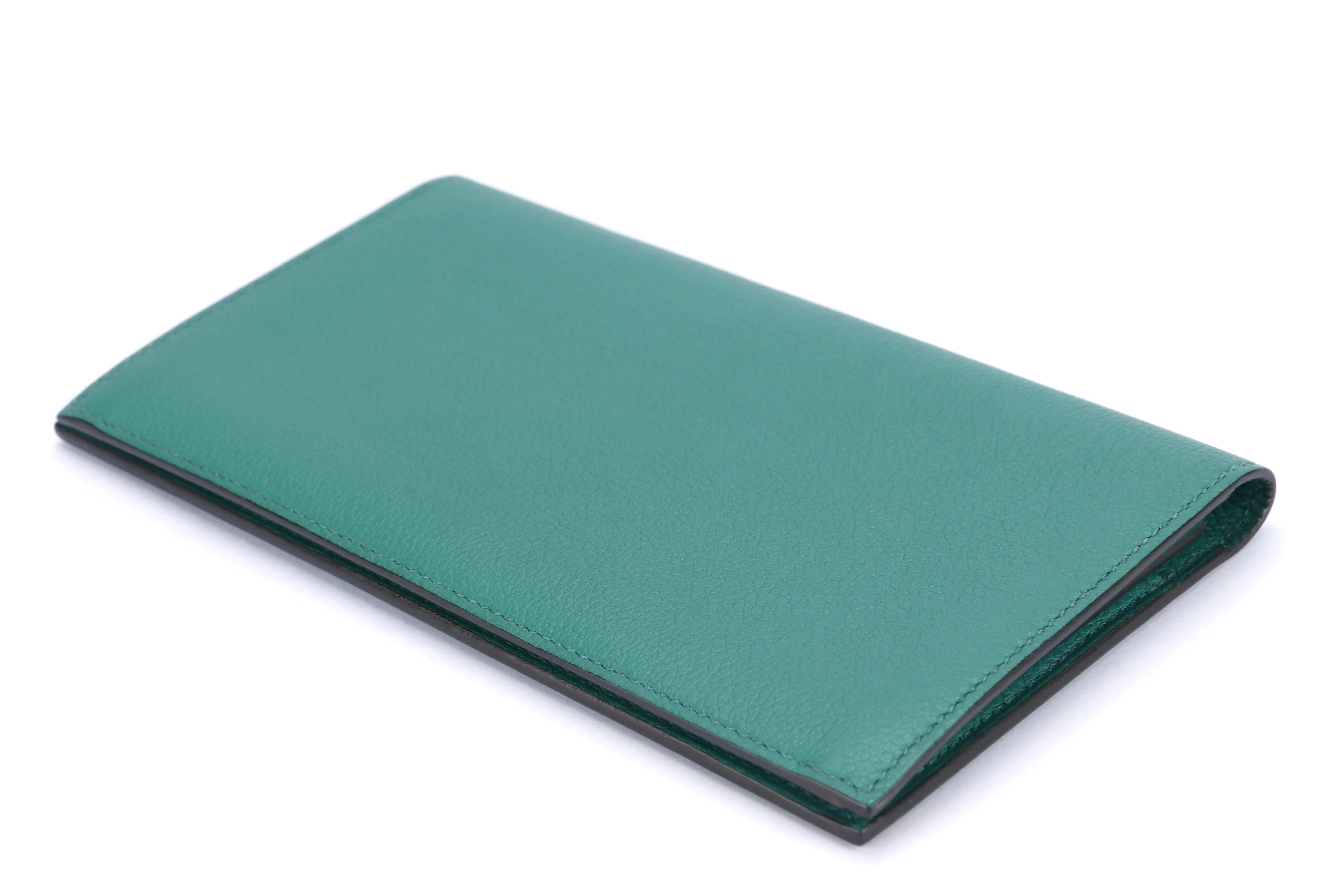 Hermes Citizen Twill Long Wallet (Stamp A) Vert Vertigo Evelyne Color Leather, with Box