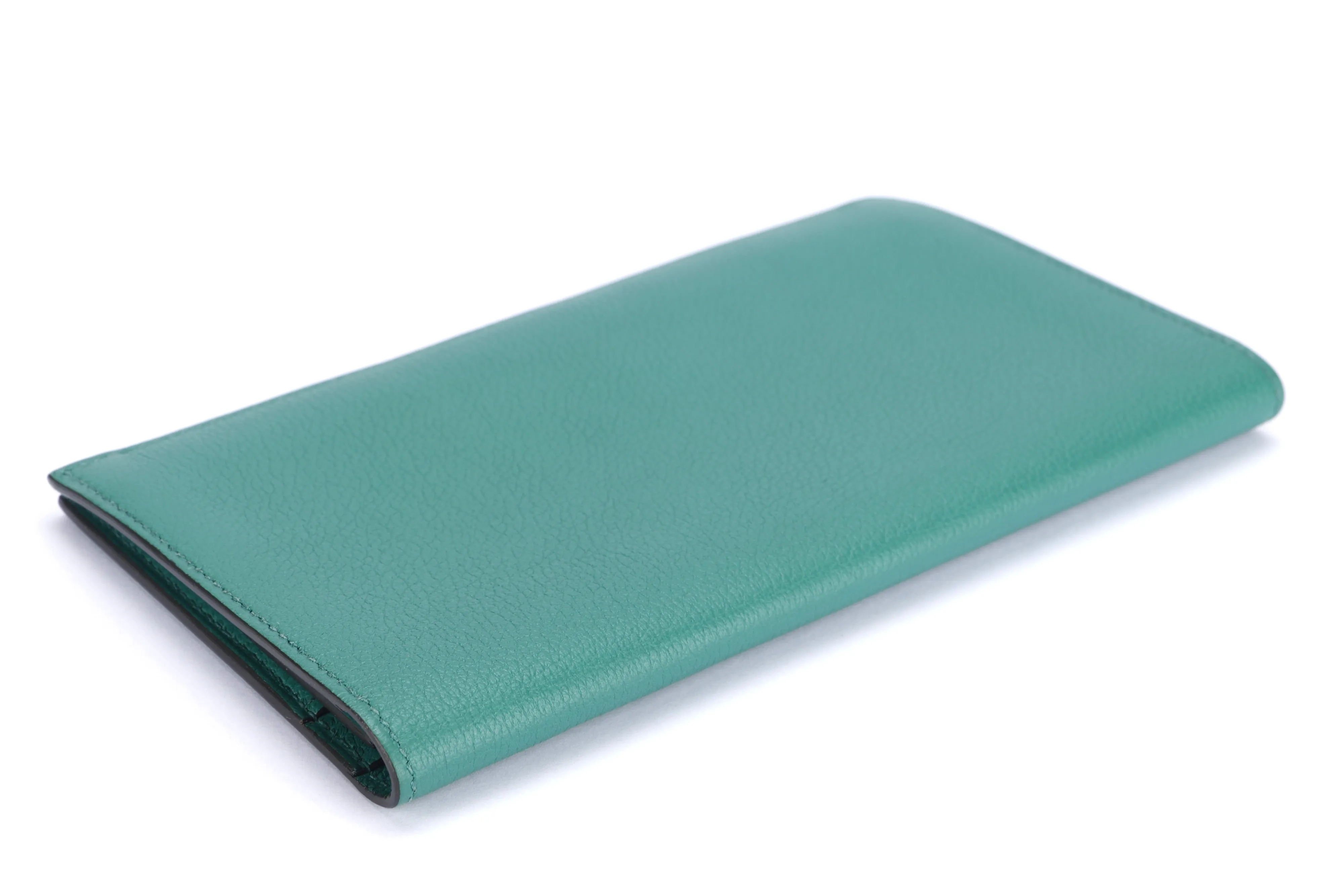 Hermes Citizen Twill Long Wallet (Stamp A) Vert Vertigo Evelyne Color Leather, with Box