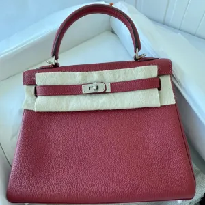 Hermès Kelly 25 Rouge Vif Togo Palladium Hardware PHW