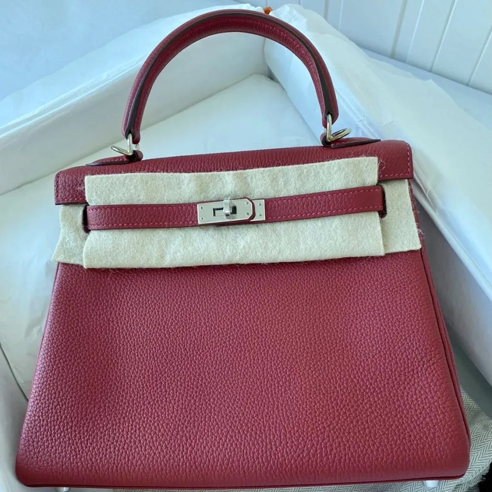 Hermès Kelly 25 Rouge Vif Togo Palladium Hardware PHW