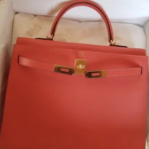 Hermès Kelly 35 Rose Jaipur Sellier Epsom Gold Hardware GHW