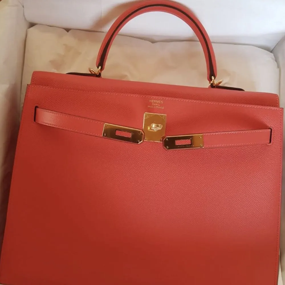 Hermès Kelly 35 Rose Jaipur Sellier Epsom Gold Hardware GHW