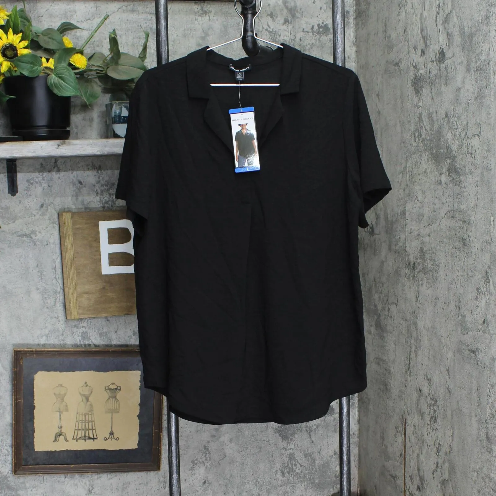 Hilary Radley Ladies Womens Short Sleeve Crepe Blouse 1753857