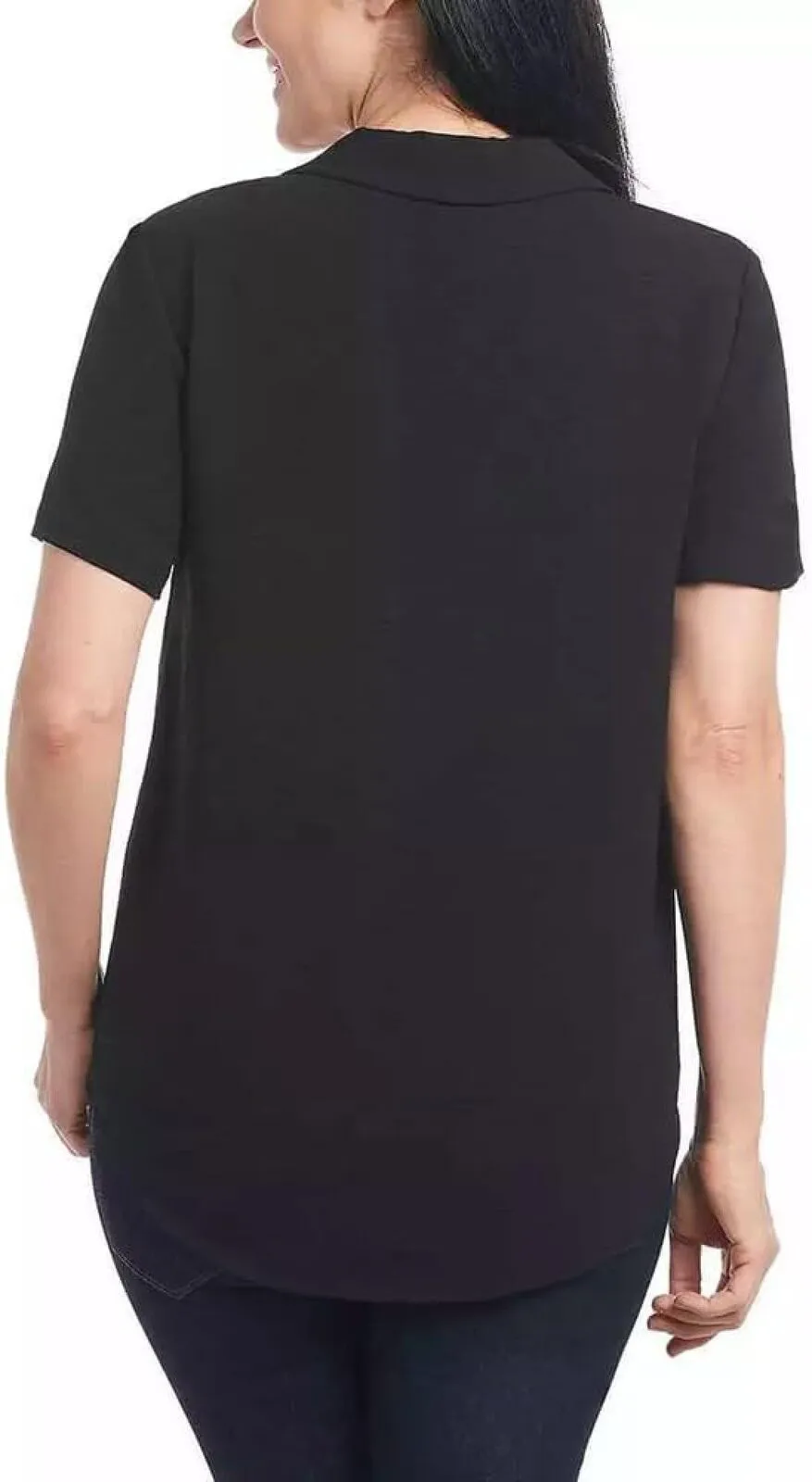 Hilary Radley Ladies Womens Short Sleeve Crepe Blouse 1753857
