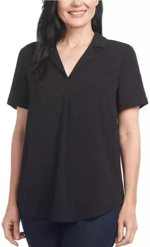 Hilary Radley Ladies Womens Short Sleeve Crepe Blouse 1753857