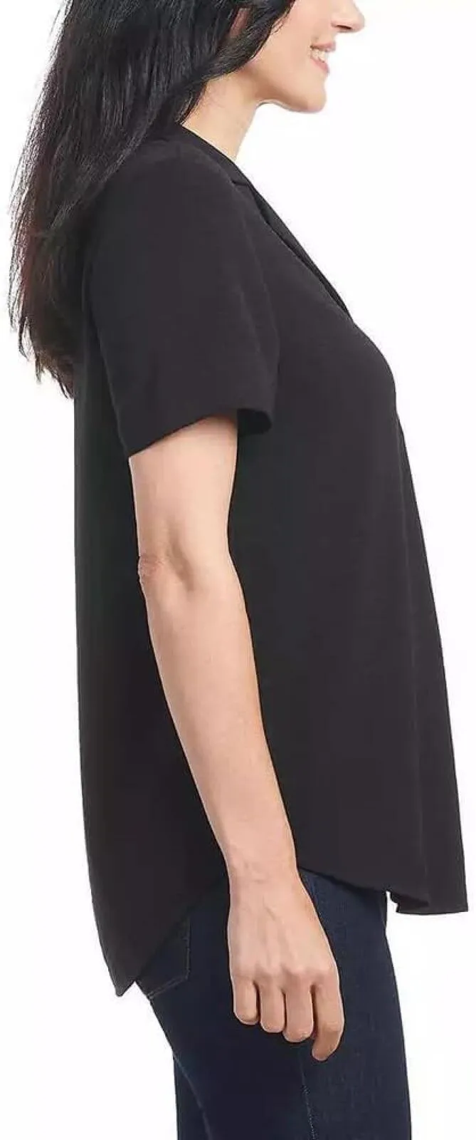 Hilary Radley Ladies Womens Short Sleeve Crepe Blouse 1753857