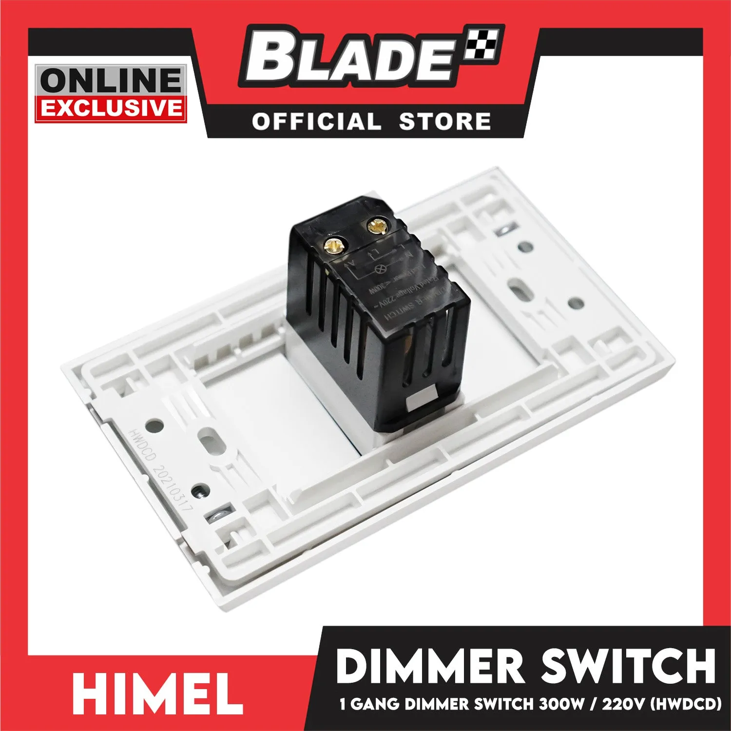 Himel 1 Gang Dimmer Switch (300W/220V) HWDCD