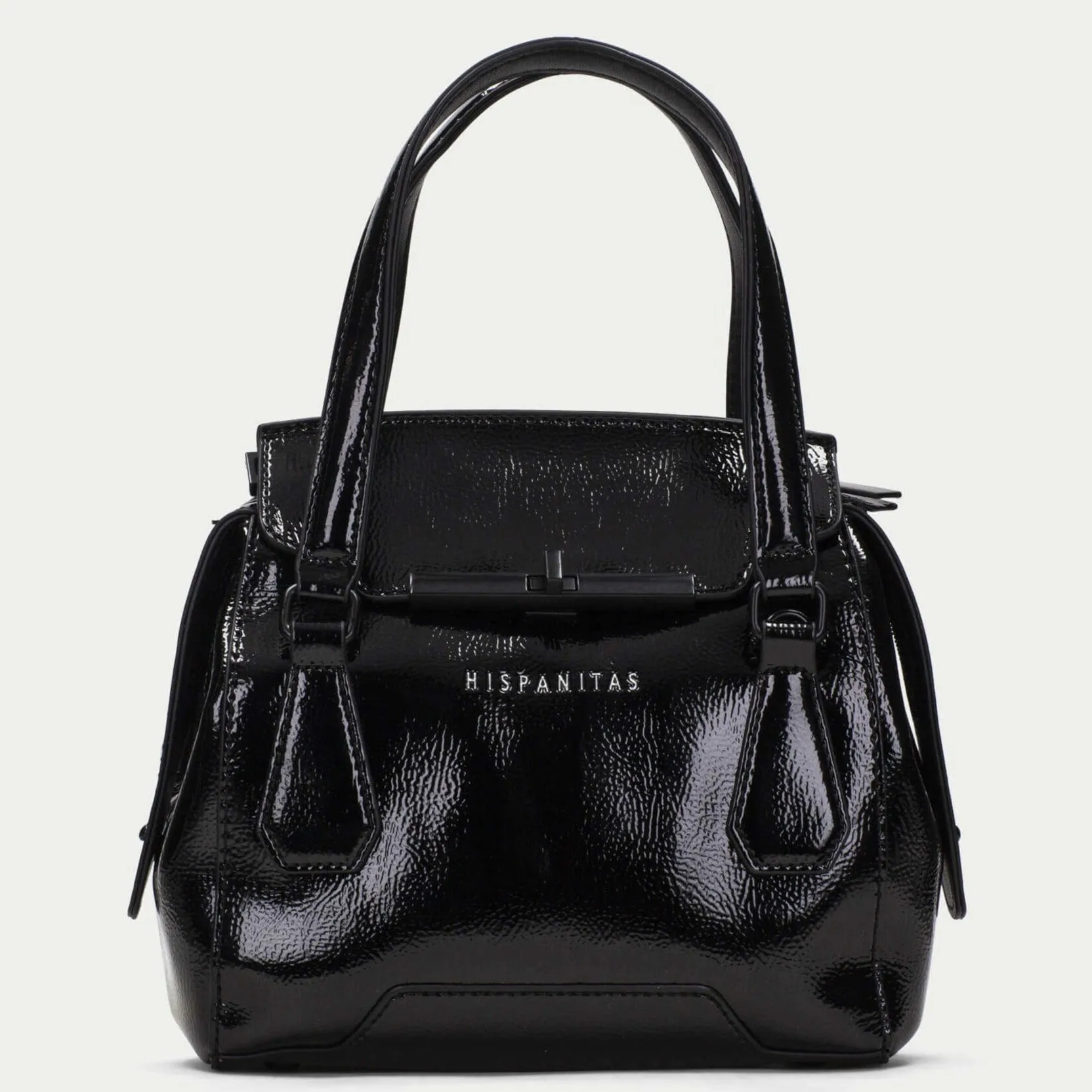 Hispanitas Small Patent Leather Grab Bag - Black