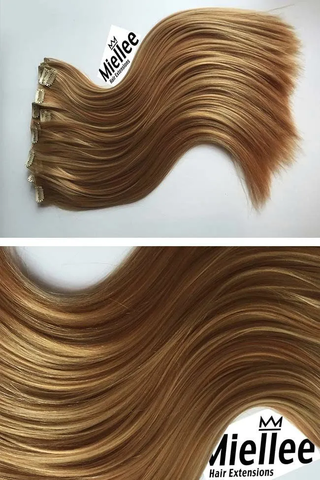 Honey Blonde 8 Piece Clip Ins - Straight Hair