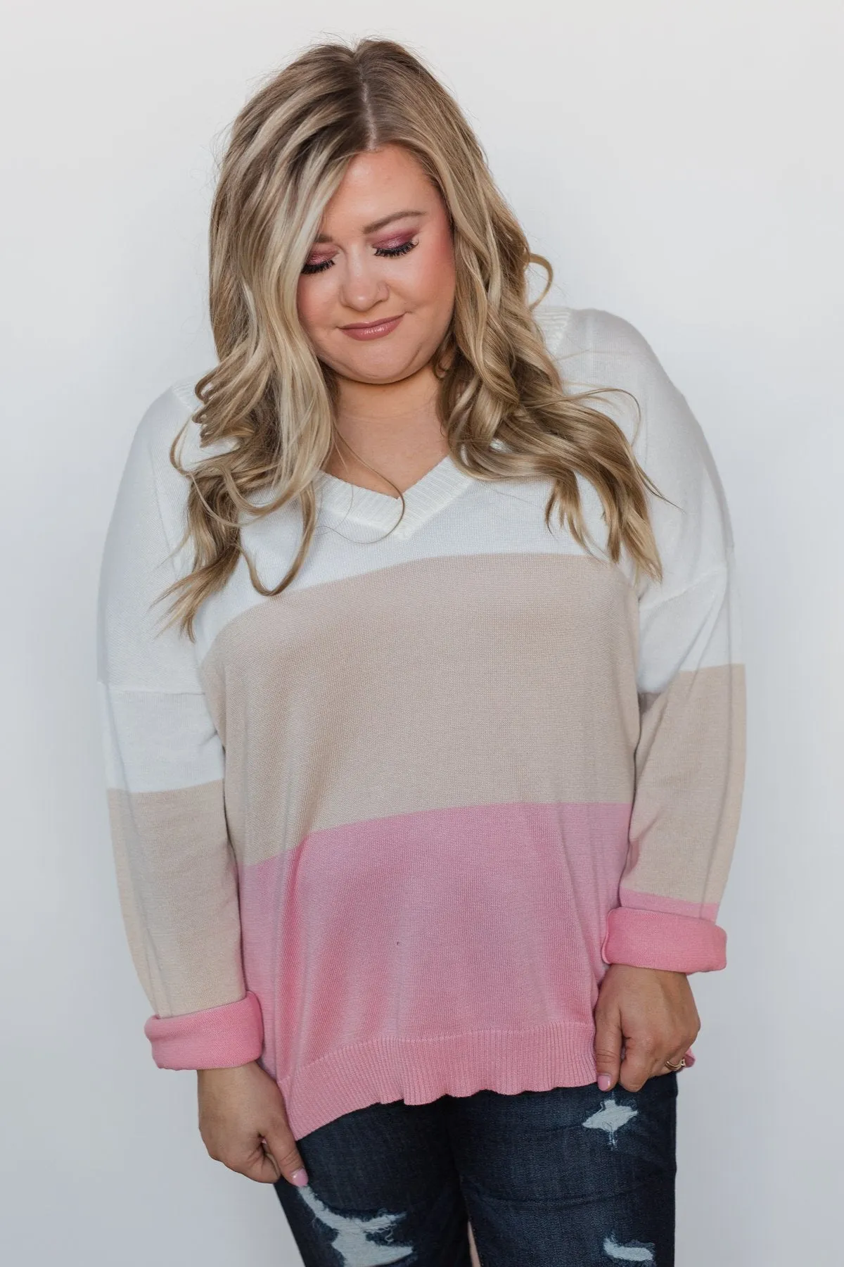 How Sweet It Is V-Neck Sweater - Neapolitan