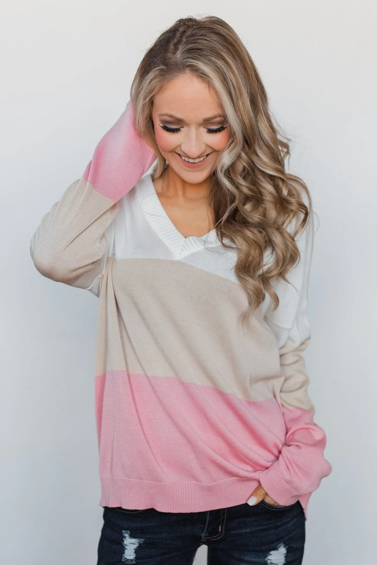 How Sweet It Is V-Neck Sweater - Neapolitan