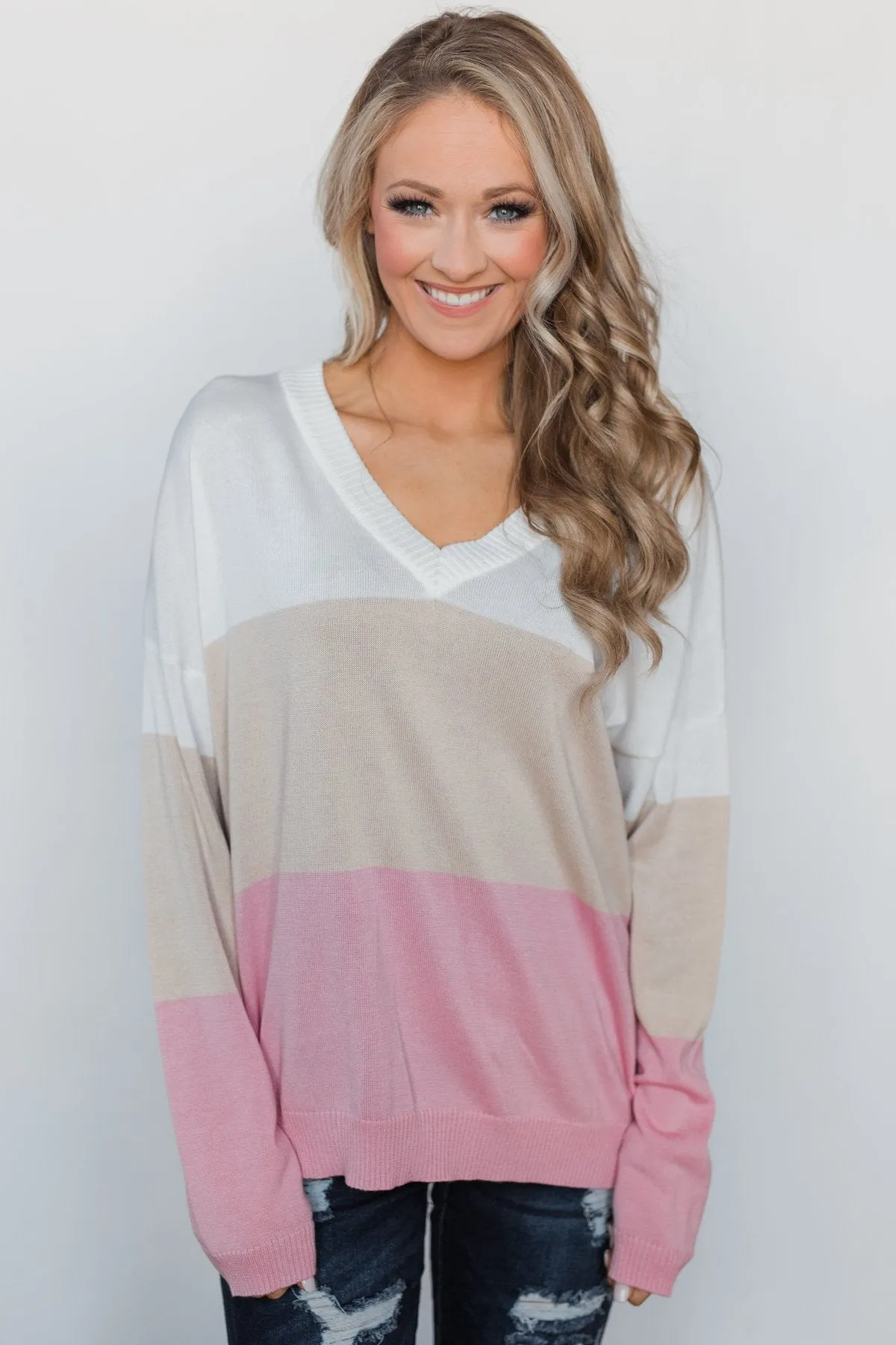How Sweet It Is V-Neck Sweater - Neapolitan