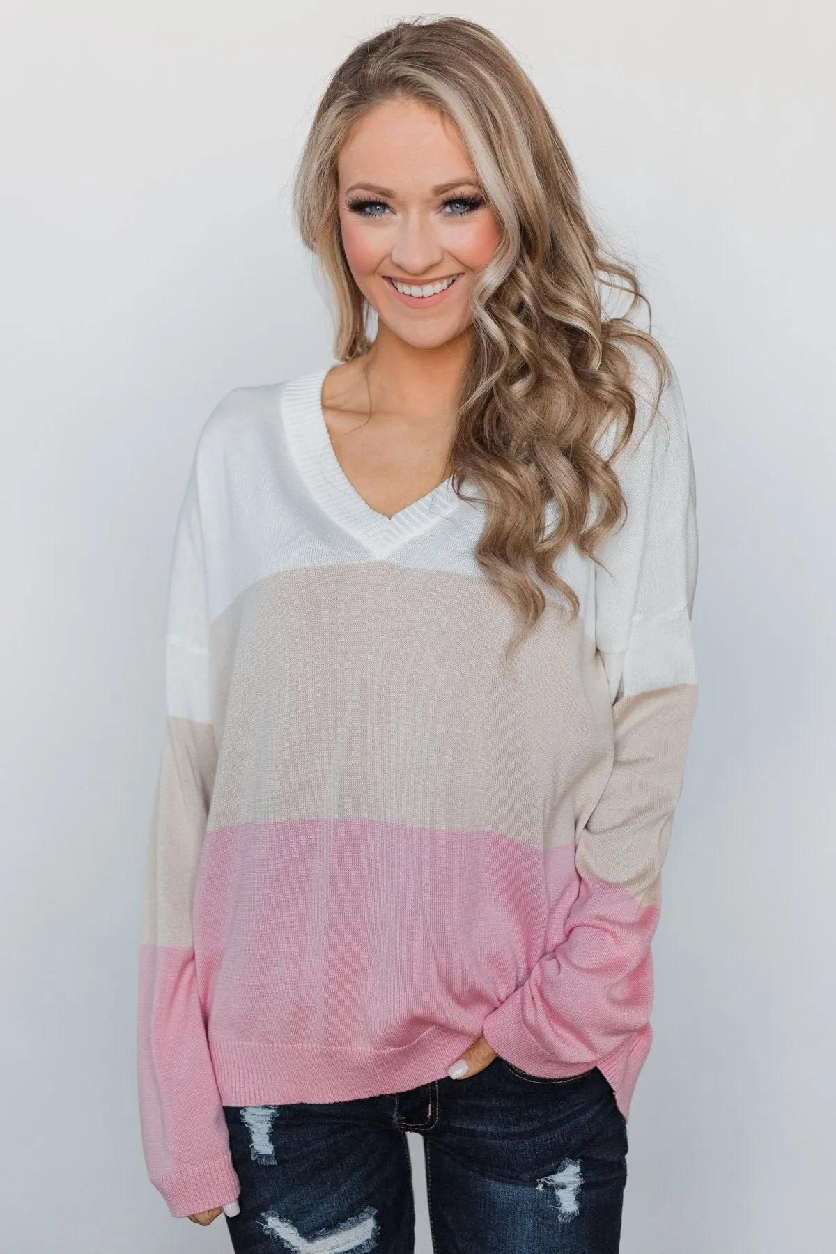 How Sweet It Is V-Neck Sweater - Neapolitan