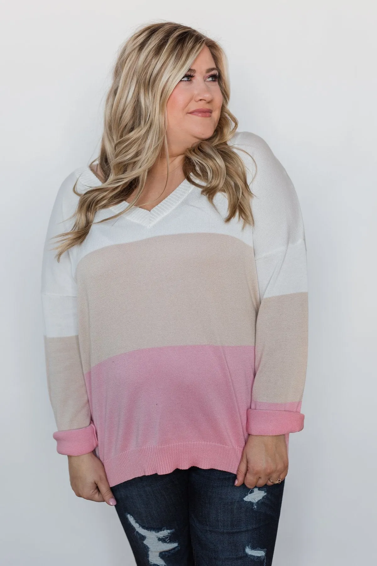 How Sweet It Is V-Neck Sweater - Neapolitan