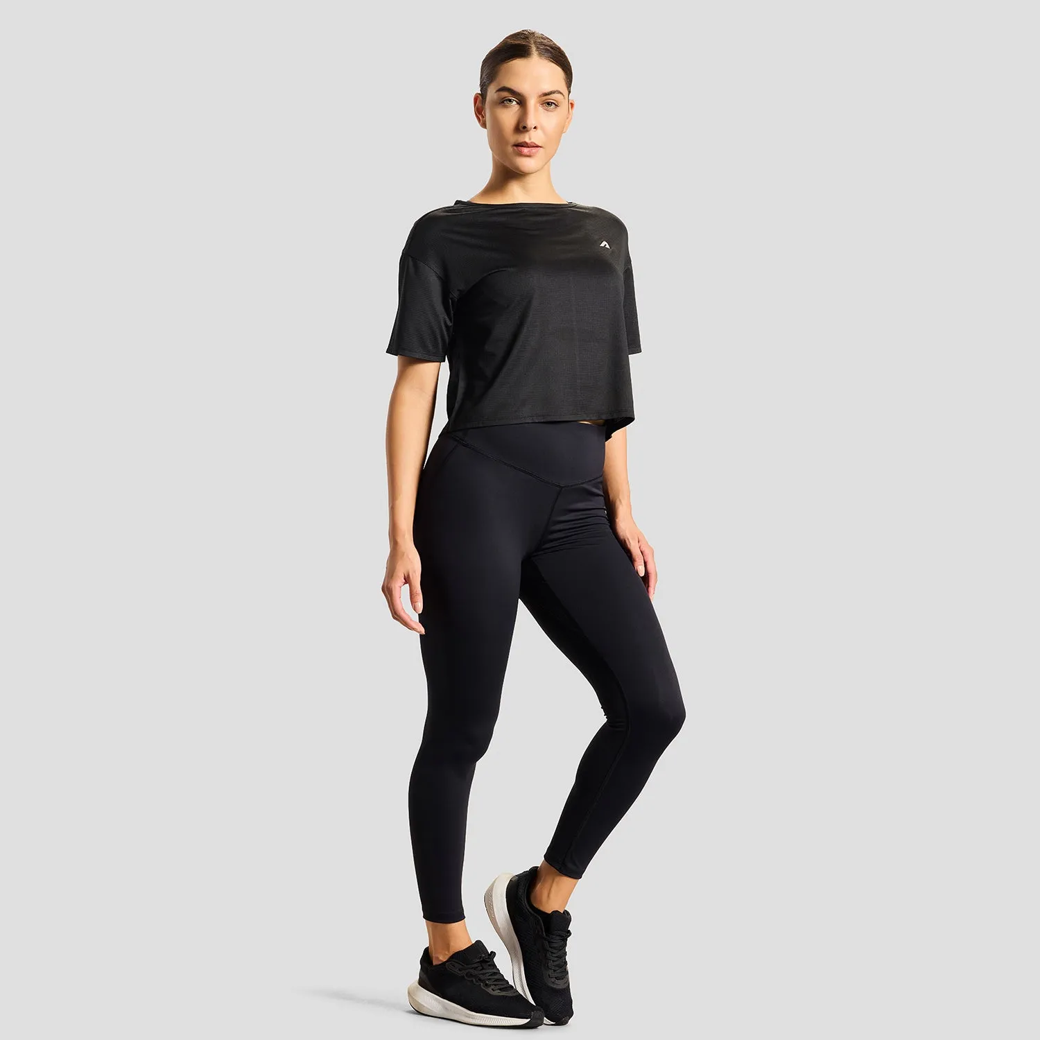 Intense Womens Cropped Tee - Black