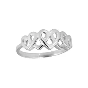 Interlocking Hearts Ring (Silver)