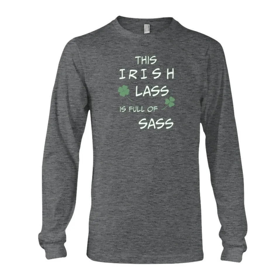 Irish Lass Graphic Tee Gray or Black, Short or Long  Sleeve