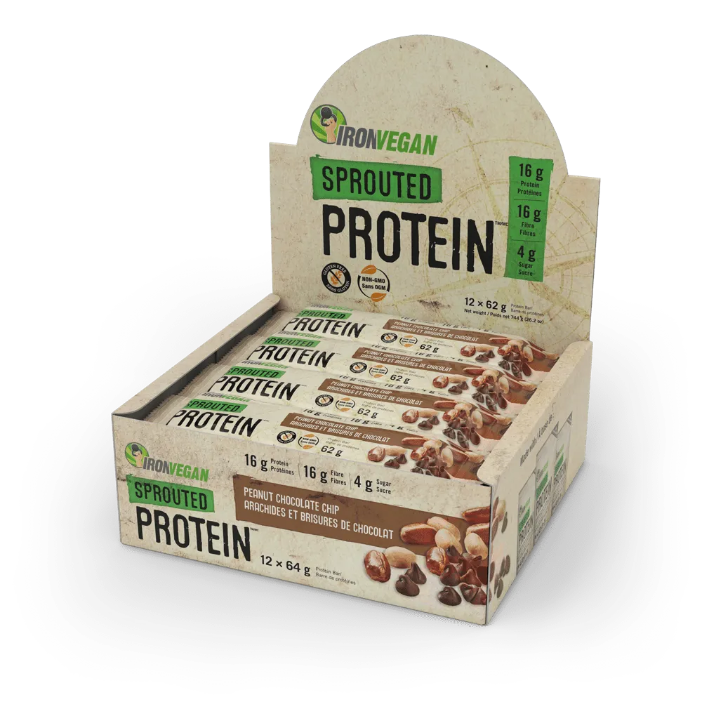 Iron Vegan Sprouted Protein Bar - Peanut Chocolate Chip