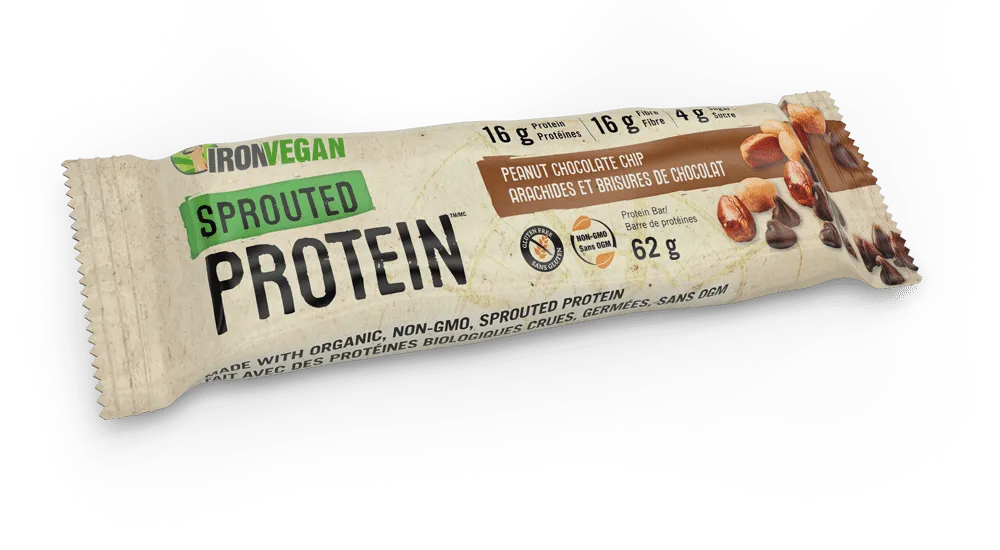 Iron Vegan Sprouted Protein Bar - Peanut Chocolate Chip