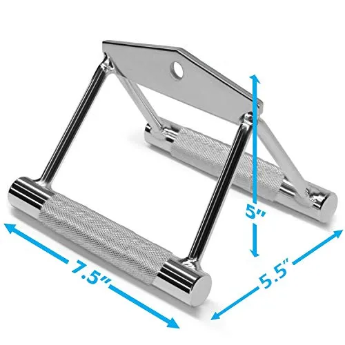 ISF Gym Cable Attachment (Option): Cable Cross D Handle, Triceps Rope, Seated Row Grip, V Triceps Press Down Bar and Straight LAT Bar, Rowing Handle, Gym Equipment Spare Parts Accessories