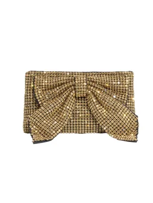 Jada Gold Bow Rhinestone Crossbody Bag