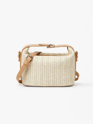 Jada | Women's Handmade Knitted Straw Rattan Shoulder Bag Handbag
