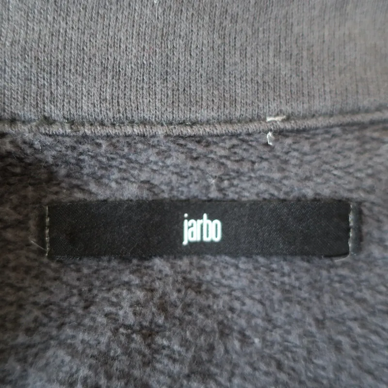 Jarbo Maxi Coat Gray Topstitched Cotton Size Small