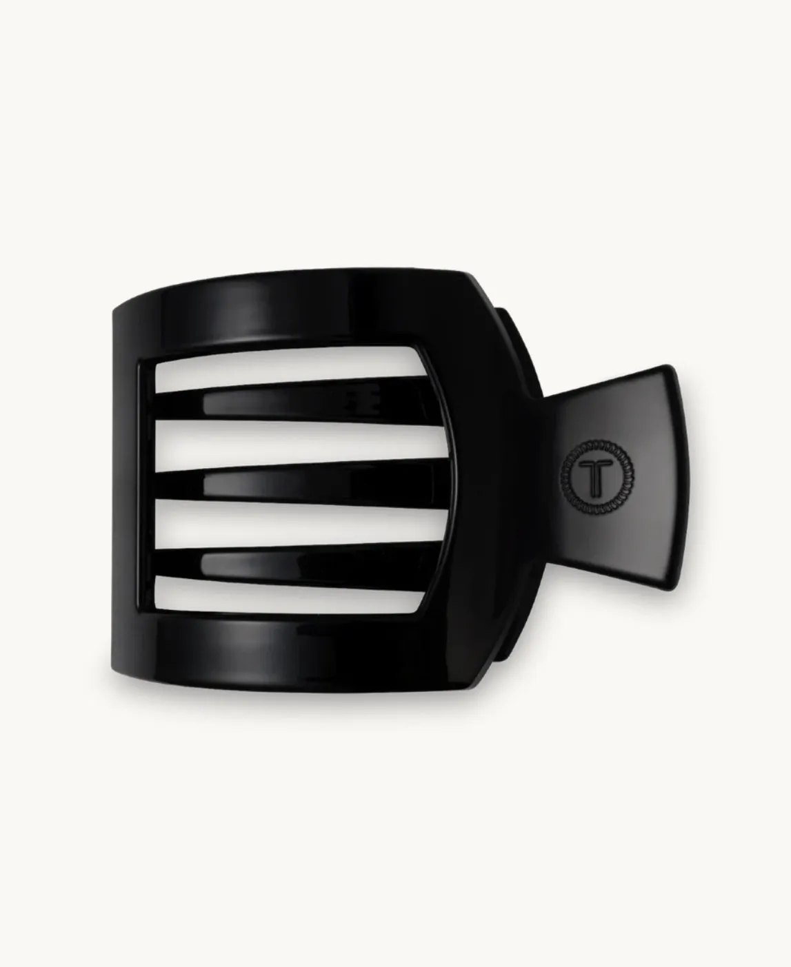 Jet Black Large Flat Square Hair Clip