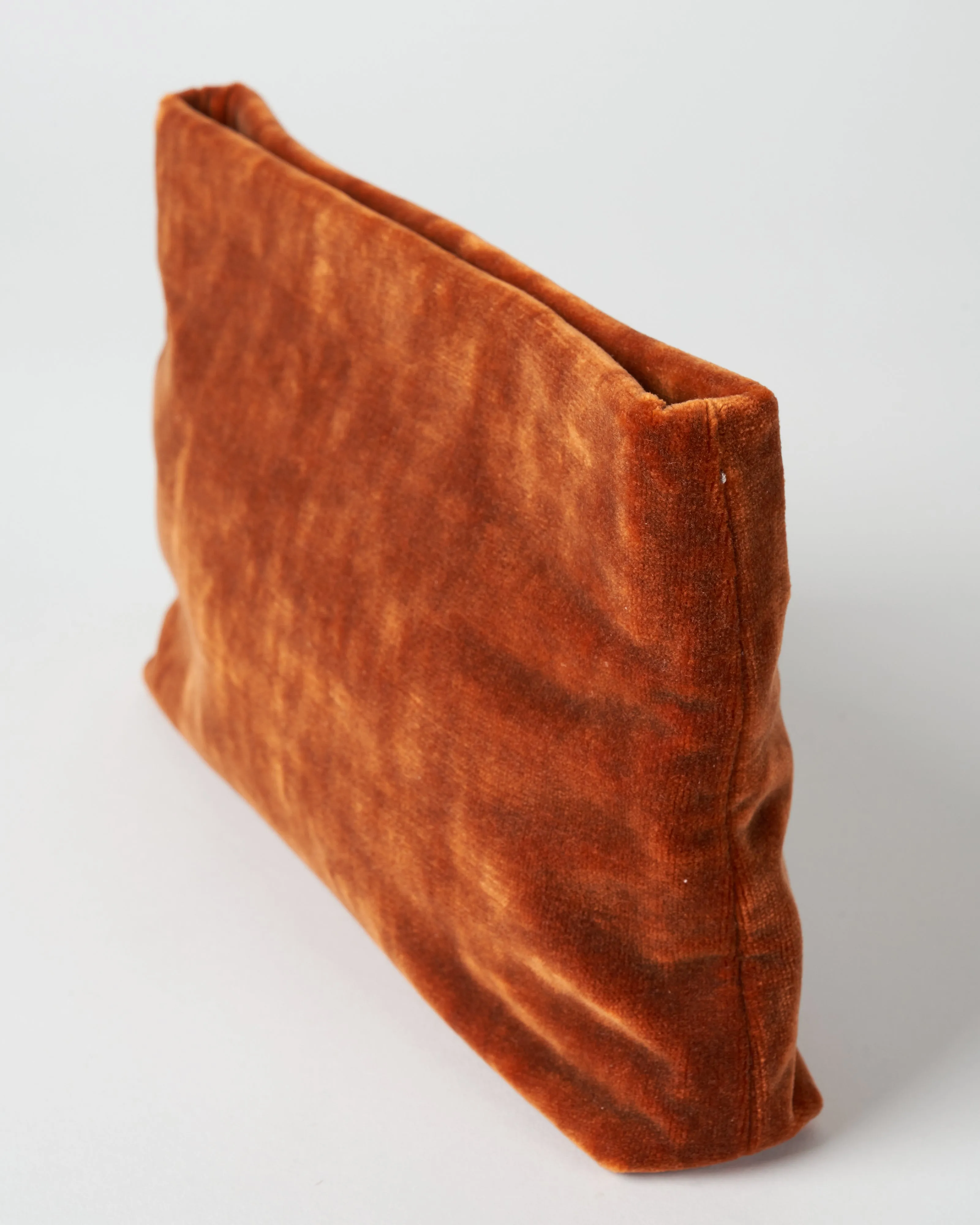 joan solid velvet bag w/ vintage chain - burnt orange