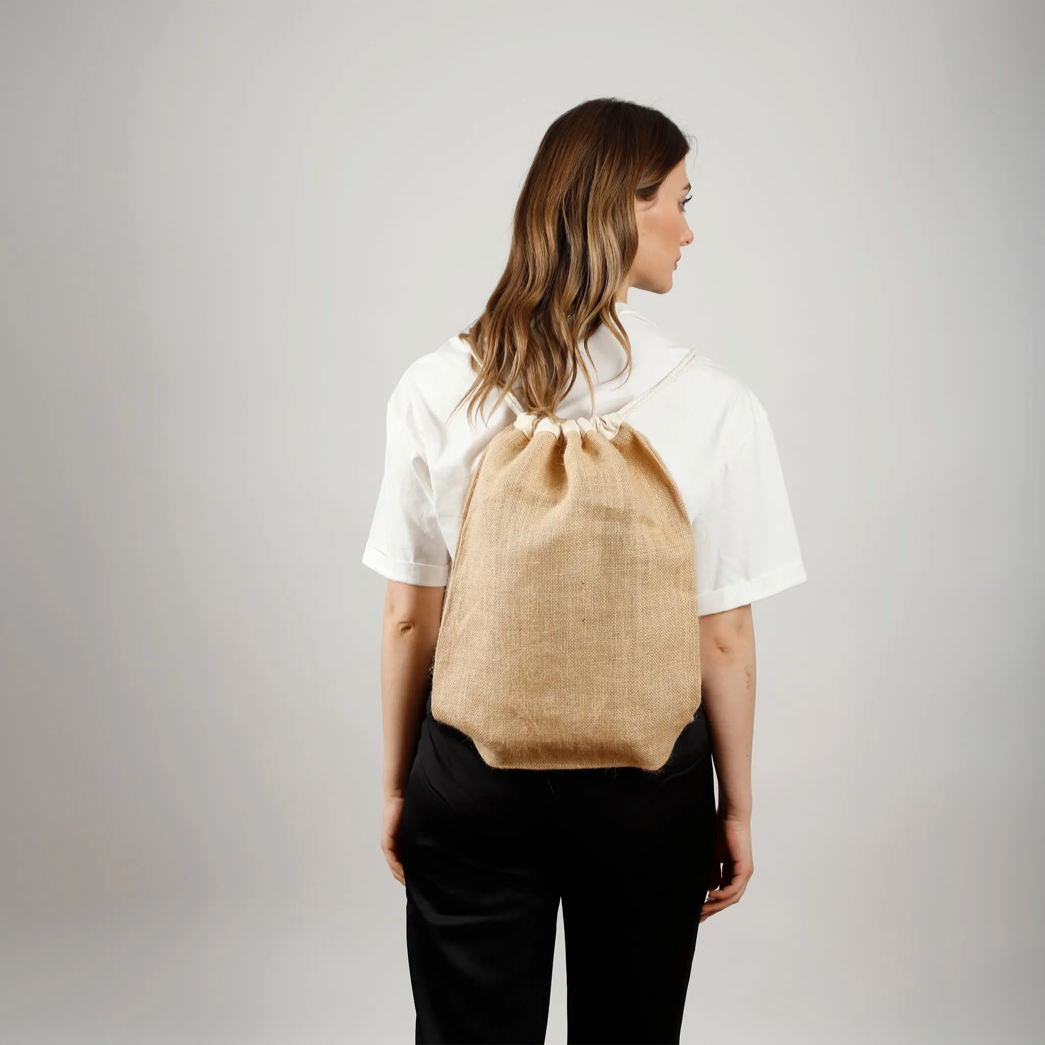 Jute Drawstring Backpack