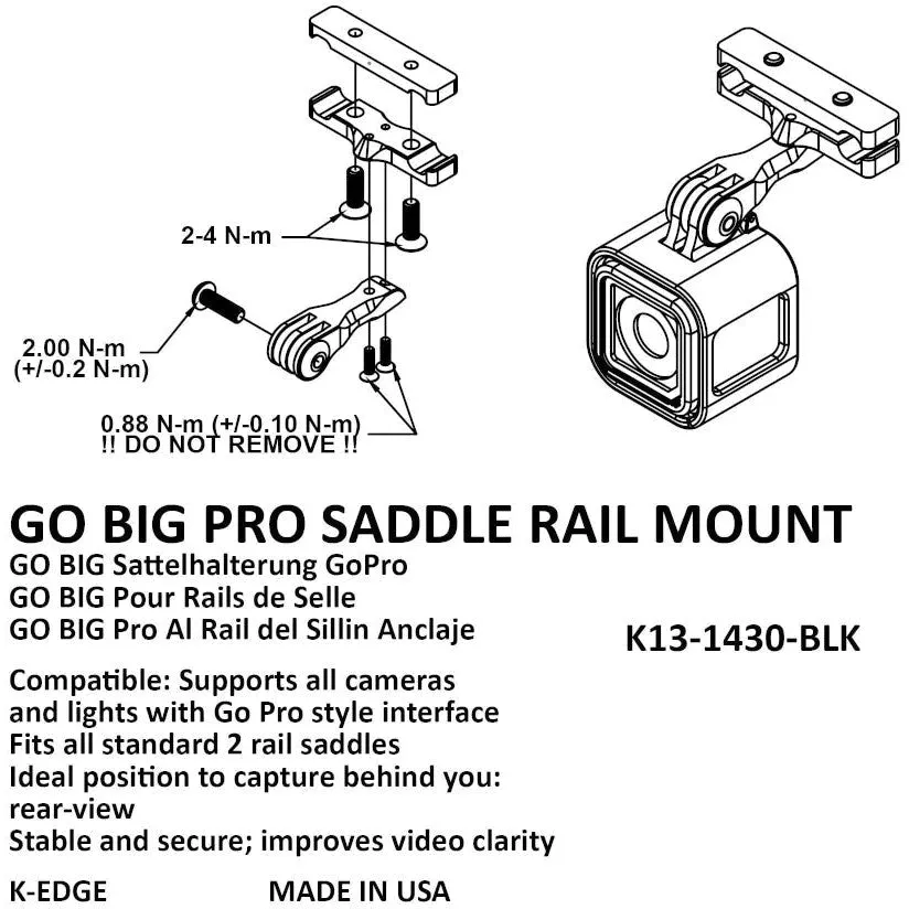 K-Edge New Go Big Pro Saddle Rail Mount