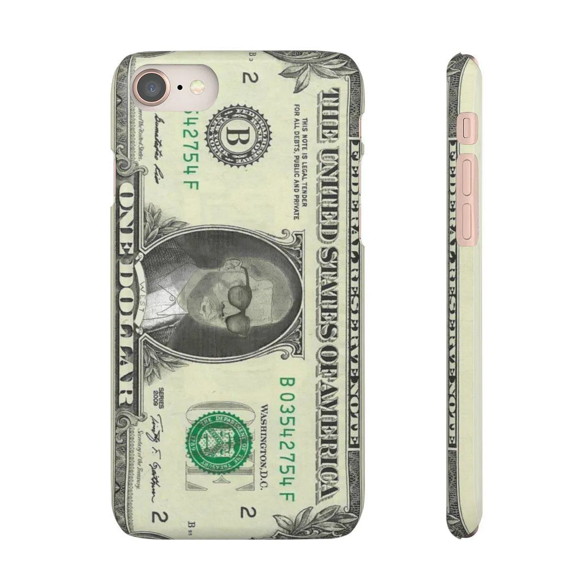 Kanye West President face on 1 dollar bill case iPhone Snap Case