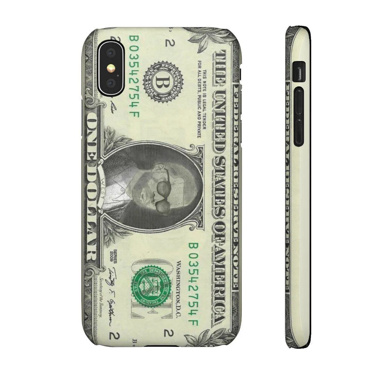 Kanye West President face on 1 dollar bill case iPhone Snap Case