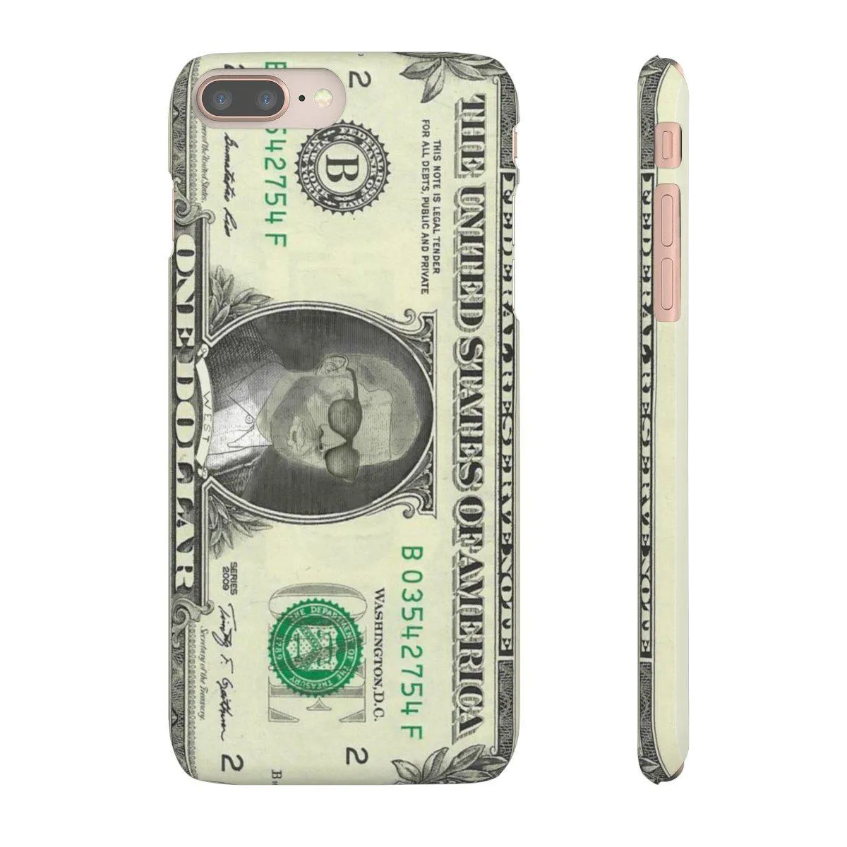 Kanye West President face on 1 dollar bill case iPhone Snap Case