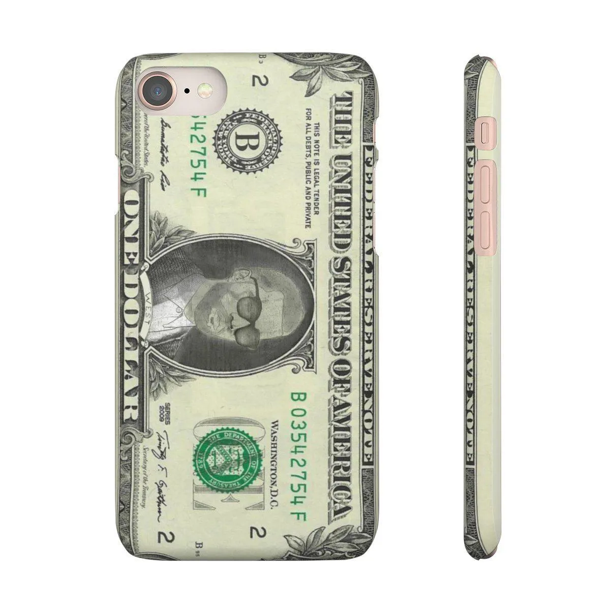 Kanye West President face on 1 dollar bill case iPhone Snap Case
