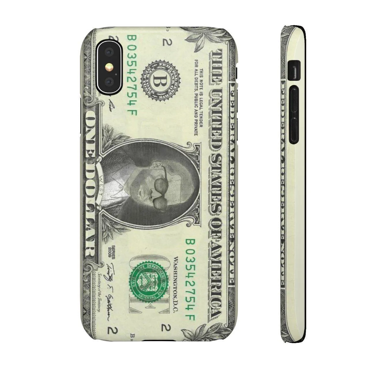 Kanye West President face on 1 dollar bill case iPhone Snap Case