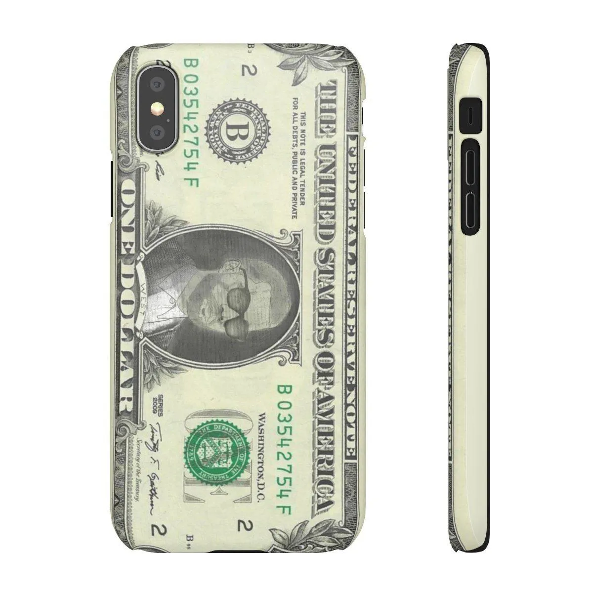 Kanye West President face on 1 dollar bill case iPhone Snap Case
