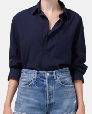 KAYLA SHRUNKEN SHIRT IN NAVY