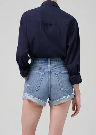 KAYLA SHRUNKEN SHIRT IN NAVY