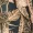 Khaki V Neck Leaf Print Dress