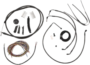 LA Choppers LA-8011KT2B-16M Complete Handlebar Cable/Brake & Clutch Line/Wire Kit - Midnight Black