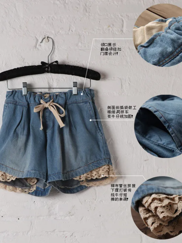 lace trim shorts