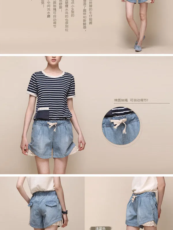 lace trim shorts