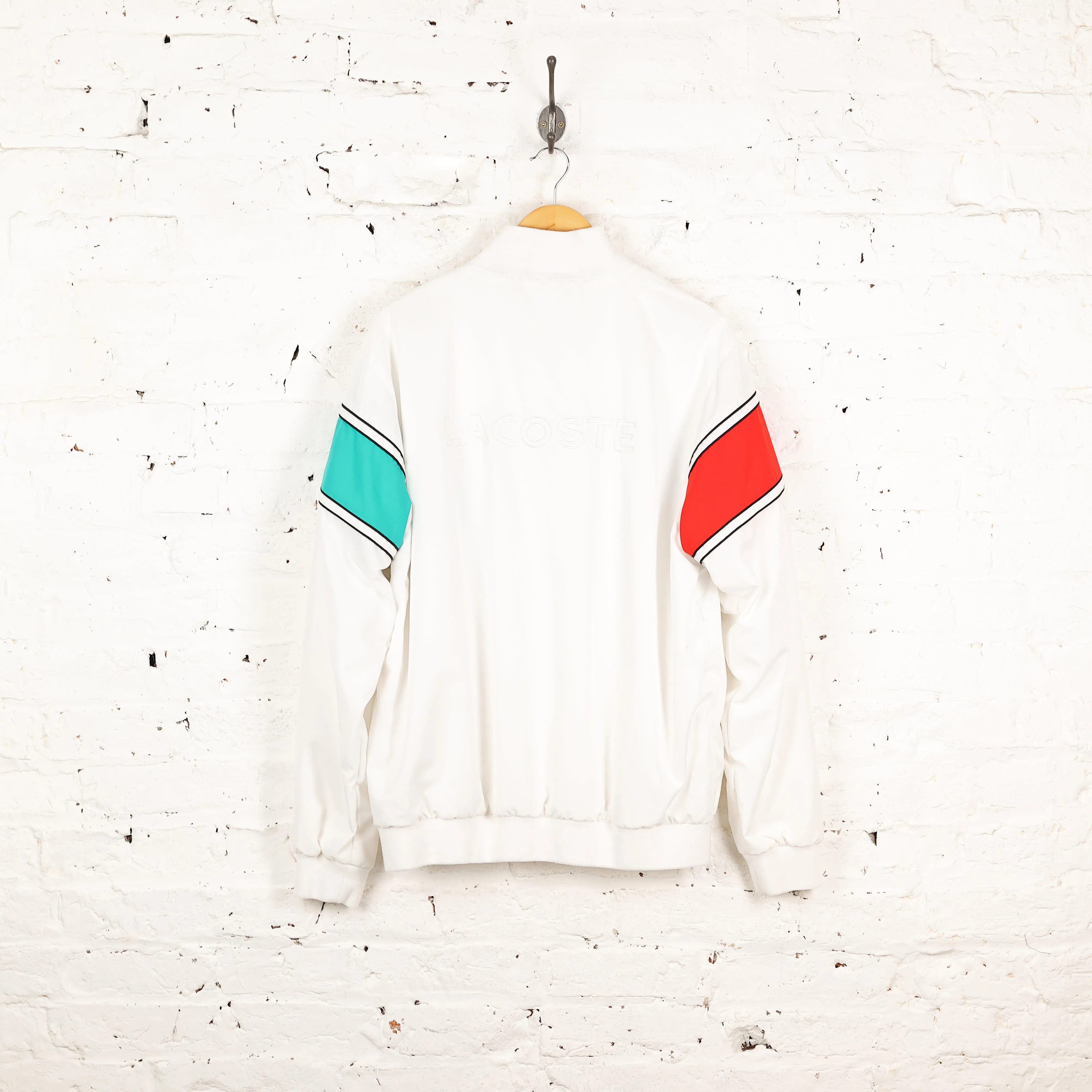 Lacoste Sport 90s Shell Tracksuit Top Jacket - White - L
